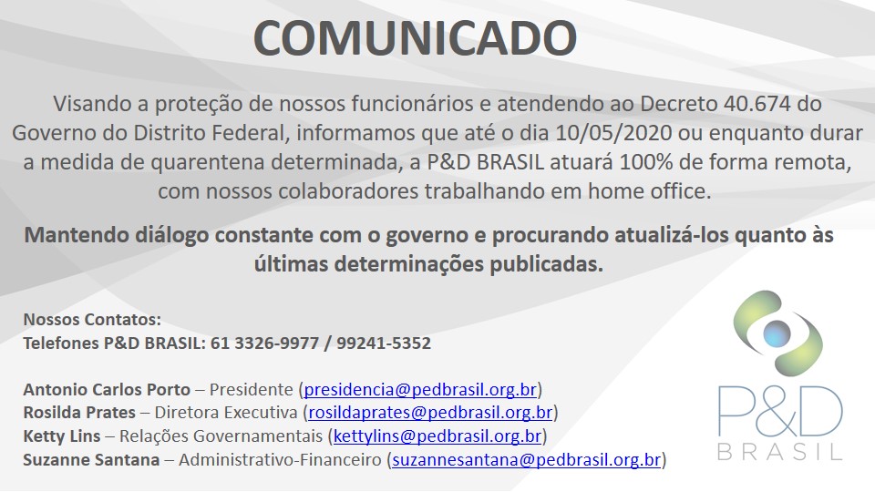 COMUNICADO – P&D BRASIL