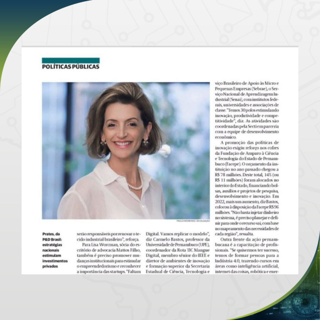 Rosilda Prates, Presidente da P&D Brasil, é destaque em caderno de Inovação para o Valor